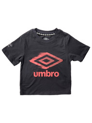 Girls Gray & Pink Short Sleeve Umbro T-Shirt Tee Shirt
