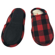 Boys Red & Black Buffalo Plaid Indoor/Outdoor Holiday Slippers