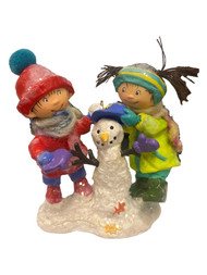 Hallmark Children Building First Snowman Of The Year Holiday Tree Ornament