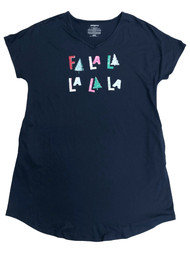 Womens Blue Fa La La Christmas Holiday Nightgown Sleepshirt Sleep Shirt