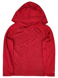 Boys Red Quick-Dri Hooded Athletic Long Sleeve T-Shirt Tee Shirt