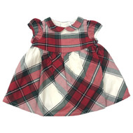 Carters Infant Girls Red & Black Plaid Christmas Holiday Baby Dress