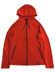 Xersion Mens Orange Performance Fleece Zip Front Hooded Sweatshirt Hoodie