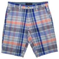 U.S. Polo Assn. Mens Blue Plaid Flat Front Hartford Shorts
