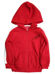 Infant & Toddler Boys Red & White Dinosaur Zip Front Hoodie Sweatshirt