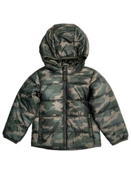 Infant & Toddler Boys Green Camouflage Puffer Jacket Hooded Coat