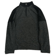 Van Heusen Mens Dark Iron Black Quarter Zip Mock Neck Sweatshirt Jacket