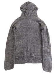 Girls Soft Gray Sparkle Chenille Hooded Hoodie Sweater Large (10/12)