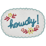 Pioneer Woman Plush Cotton Floral Howdy Oval Bath Rug 20x32
