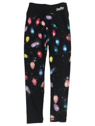 Justice Girls Black Rainbow Christmas Lights Holiday Leggings Pants