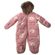 Carters Infant Girls Pink Daisy Floral Hooded Snowsuit Pram Snow Suit 6-9m