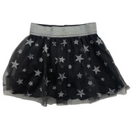 Infant Toddler Girls Black Silver Glitter Stars Tutu Skirt