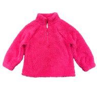 There Abouts Girls Cheerful Pink Quarter Zip Sherpa Jacket Sweatshirt