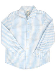 There Abouts Boys Blue & White Stripe Long Sleeve Button Front Shirt