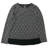Womens Black & White Polka Dot Pull-Over Sweater