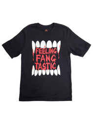 Boys Black Short Sleeve Halloween Feeling Fangtastic T-Shirt Tee Shirt