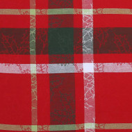 St Nicholas Square Midnight Magic Red Plaid Tablecloth 60x102 Oblong
