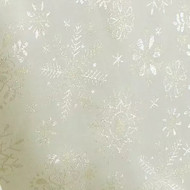 St Nicholas Square Glittery Silver Snowflake Tablecloth 70" Round