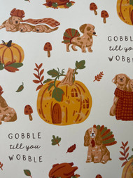 Celebrate Fall Velvety Plush Gobble Wobble Dogs Ivory Throw Blanket, 50x60