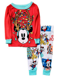Disney Mickey Mouse Infant & Toddler Boys Christmas Holiday Pajamas Set