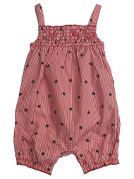 Carters Infant Girls Red Stars & Stripes Patriotic Romper Baby Outfit