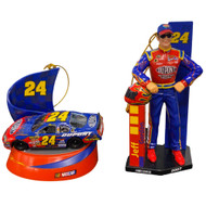 Nascar #24 Jeff Gordon 2 Piece Christmas Holiday Ornament Set