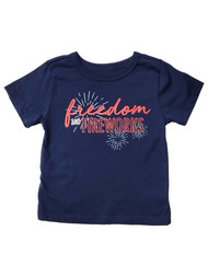 Infant & Toddler Boys Blue Freedom 4Th Of July Patriotic T-Shirt Top