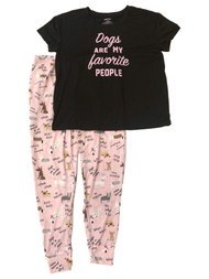 Womens Dogs are My Favorite People Pajamas Joggers & T-Shirt Sleep Set