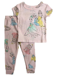 Disney Princess Infant & Toddler Girls Pink Belle Tiana Pajamas Sleep Set