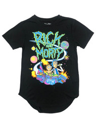 Womens (Juniors) Colorful Black Rick & Morty T-Shirt Tee Shirt X-Small