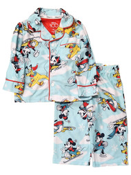 Disney Mickey Mouse Infant Boys Blue Christmas Holiday Pajama Set