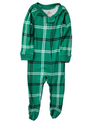 Infant Boys & Girls Green Plaid Christmas Sleeper Holiday Pajamas