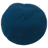 Womens  Soft Teal Blue Wool Felt Beret Hat Cap Accessory