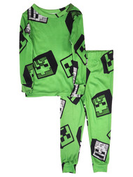 Minecraft Boys Green Long Sleeve T-Shirt & Sleep Pants Pajama Set