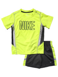 Nike Boys Green & Gray Shorts & T-Shirt Set Athletic Outfit 4