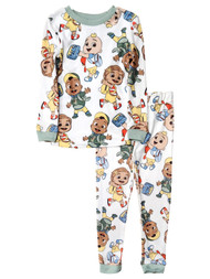 Toddler Boys White Knit Camping CoComelon 2-Piece Pajamas PJ Set