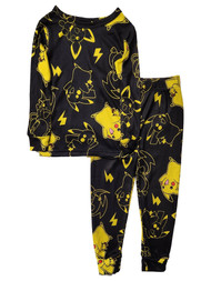 Pokemon Boys Lightweight Black Pikachu Pajamas Shirt & Sleep Pants Set