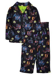 Marvel Boys Avengers Black Flannel Pajama Shirt & Sleep Pants Set