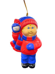 Cabbage Patch Kids Boy Throwing Snowball Christmas Ornament