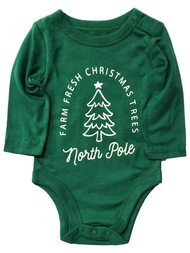 Infant Boys Green North Pole Farm Fresh Christmas Trees Bodysuit