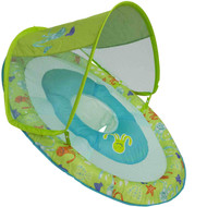 Swim Ways Baby Spring Float with Sun Canopy Green Blue Orange Octopus Design