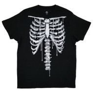 Mens Black Drippin Ribs Graphic Tee Short Sleeve Halloween T-Shirt X-Large