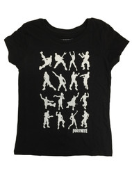 Girls Fortnite Celebration Dance Moves The Floss Black Short Sleeve Shirt XXL 18