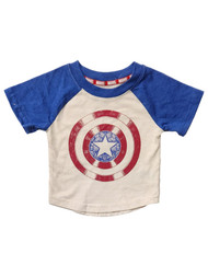 Infant Toddler Boys Marvel Captain America Super Hero Patriotic USA T-Shirt 2T