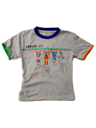 Disney Toddler Boys Gray Short Sleeved Mickey Mouse Striped Tee Shirt