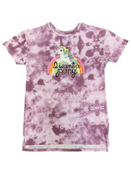 My Little Pony Girls Purple Tie Dye Short Sleeve Rainbow Tee T-Shirt S (6/6X)
