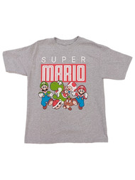 Super Mario Boys Gray Luigi Toad & Yoshi Goomba T-Shirt Mario Tee Shirt