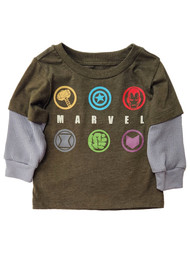 Marvel Infant & Toddler Boys Green Super Hero Long Sleeve T-Shirt Tee Shirt