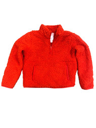 Wondershop Girls Red Quarter Zip Sherpa Jacket Sweatshirt
