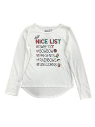 Jojo Siwa Girls Long Sleeve Nice List Christmas T-Shirt Tee Shirt